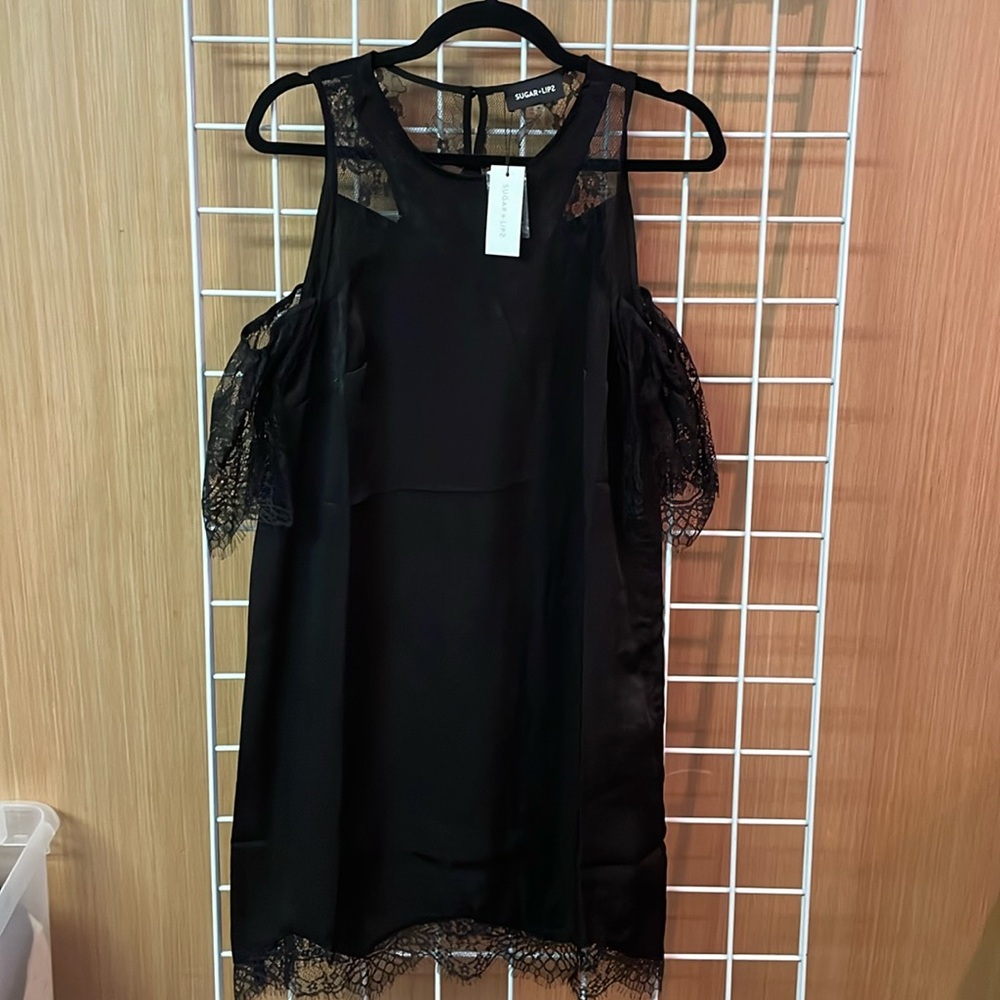 SugarLips black nightgown. With frills. Size is medium